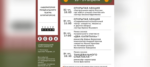 В Пятигорске пройдёт театральная лаборатория